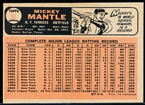 1966 O-Pee-Chee Baseball- #50 Mickey Mantle, Yankees