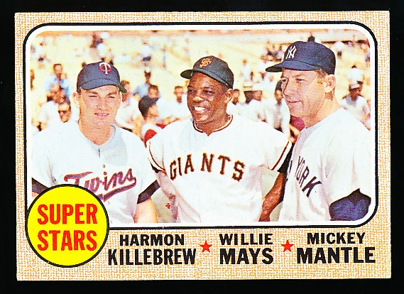 1968 Topps Baseball- #490 Super Stars- Killebrew/ Mays/ Mantle