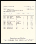 1965 Kahn’s Baseball- Tony Cloninger, Braves