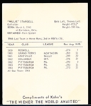 1965 Kahn’s Baseball- Willie Stargell, Pirates