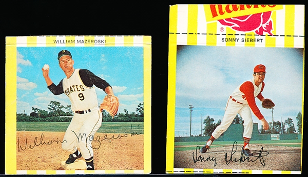 1966 Kahn’s Baseball no Tabs- 2 Cards- William Mazeroski, Pirates