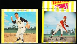 1966 Kahn’s Baseball no Tabs- 2 Cards- William Mazeroski, Pirates