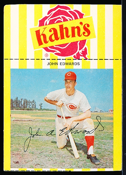 1967 Kahn’s Baseball with Tab- John Edwards, Reds