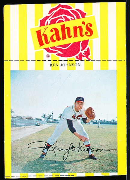 1967 Kahn’s Baseball with Tab- Ken Johnson, Braves