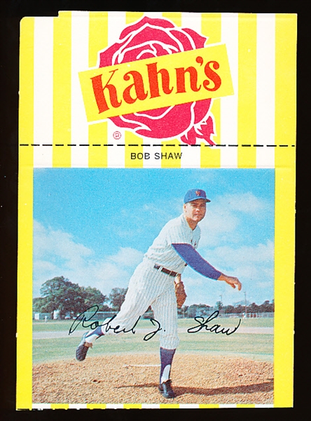 1967 Kahn’s Baseball with Tab- Bob Shaw, Mets