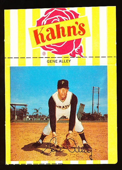 1968 Kahn’s Baseball with Tab- Gene Alley, Pirates