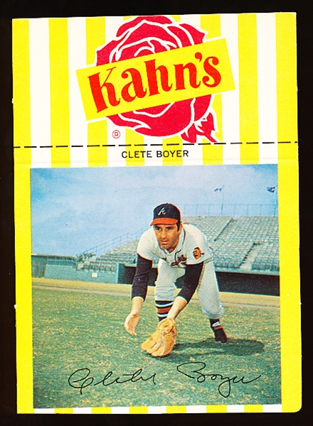 1968 Kahn’s Baseball with Tab- Clete Boyer, Braves