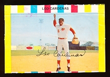 1968 Kahn’s Baseball- No Tab- Leo Cardenas, Reds- Small Version- Red/ Blue/ White/ Yellow