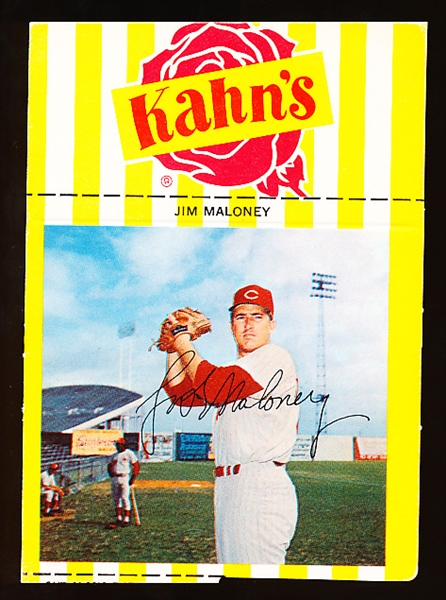 1968 Kahn’s Baseball with Tab- Jim Maloney, Reds