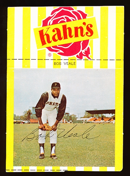 1969 Kahn’s Baseball with Tab- Bob Veale, Pirates