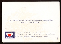 1960 Morrell Meats Bb- Walt Alston, Dodgers