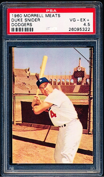 1960 Morrell Meats Bb- Duke Snider, Dodgers- PSA Vg-Ex+ 4.5