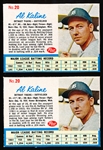 1962 Post Cereal Bb- #20 Al Kaline, Tigers- 2 Cards