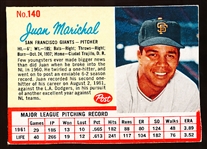 1962 Post Cereal Bb- #140 Juan Marichal, Giants- SP