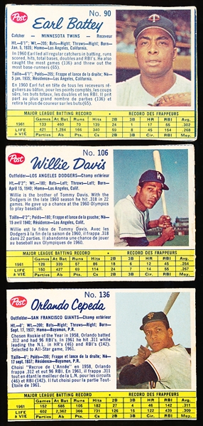 1962 Post Cereal Canadian Bb- 4 Diff