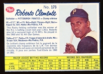 1962 Post Cereal Canadian Bb- #173 Roberto Clemente, Pirates
