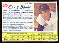 1962 Post Cereal Canadian Bb- #188 Ernie Banks, Cubs