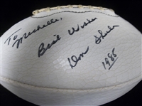 Don Shula Autographed Spalding Autograph Three White Panel Football