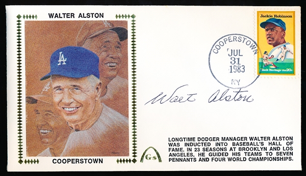 Autographed July 31, 1983 Gateway Cachet MLB- Walter Alston- BB HOF Induction