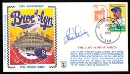 Autographed October 9, 1986 Z Cachet MLB- Clem Labine- 30th Anniversary of the 1956 World Series- Last Subway Series (at that time)