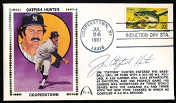 Autographed July 26, 1987 Gateway Cachet MLB- Jim “Catfish” Hunter- BB HOF Induction