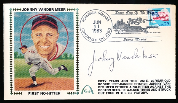 Autographed June 11, 1988 Gateway Cachet MLB- Johnny Vander Meer- 50th Anniversary of his 1st No-Hitter