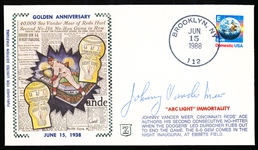 Autographed June 15, 1988 Ltd Ed. Stadiums/ Scott Forst Cachet MLB- Johnny Vander Meer- 50th Anniversary of 2nd Consecutive No-Hitter