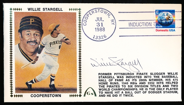 Autographed July 31, 1988 Gateway Cachet MLB- Willie Stargell- BB HOF Induction