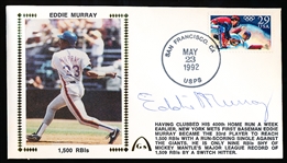 Autographed May 23, 1992 Gateway Cachet MLB- Eddie Murray- 1,500 RBI’s