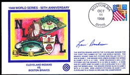Autographed October 11, 1998 Bull’s Eye Cachet MLB- Lou Boudreau- #238/450- 1948 World Series 50th Anniversary