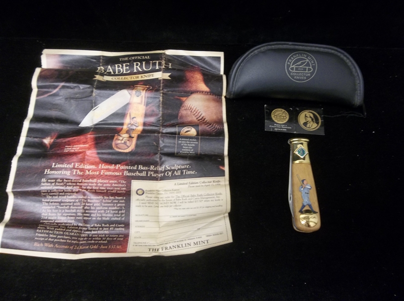 1998 Franklin Mint Bsbl.- Babe Ruth Collector Knife