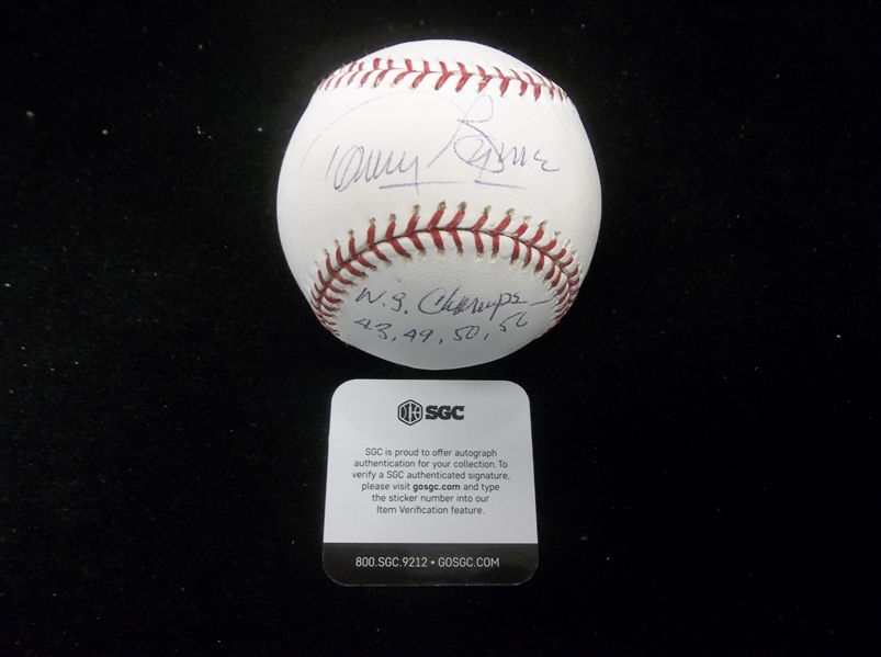 Autographed Tommy Byrne Official MLB Bud Selig Bsbl.- SGC Certified