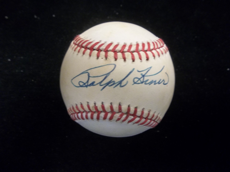 Autographed Ralph Kiner Official AL Bobby Brown Bsbl.