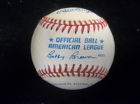 Autographed Ralph Kiner Official AL Bobby Brown Bsbl.