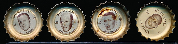 1965 Coca-Cola NFL Caps - 30 Diff. All-Stars