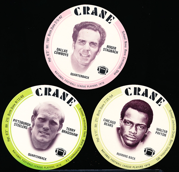 1976 Crane Discs NFL- 1 Complete Set of 30 Cards