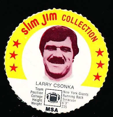 1978 Slim Jim NFL- Larry Csonka, Giants