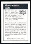 2009 Philadelphia A’s Historical Society “Diamond Signatures” Bsbl.- Hank Allen, Senators- set #87/125.