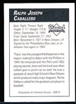 2009 Philadelphia A’s Historical Society “Diamond Signatures” Bsbl.- Putsy Caballero, Phillies- set #87/125.