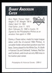 2009 Philadelphia A’s Historical Society “Diamond Signatures” Bsbl.- Danny Cater, Phillies- set #87/125.