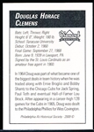 2009 Philadelphia A’s Historical Society “Diamond Signatures” Bsbl.- Doug Clemens, Cardinals- set #87/125.