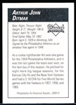 2009 Philadelphia A’s Historical Society “Diamond Signatures” Bsbl.- Art Ditmar, A’s- set #87/125.
