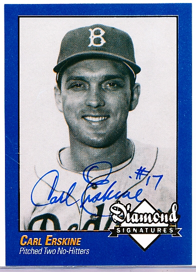2009 Philadelphia A’s Historical Society “Diamond Signatures” Bsbl.- Carl Erskine, Dodgers- set #87/125.