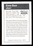 2009 Philadelphia A’s Historical Society “Diamond Signatures” Bsbl.- Eddie Joost, A’s- set #87/125.