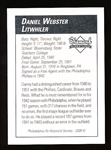 2009 Philadelphia A’s Historical Society “Diamond Signatures” Bsbl.- Danny Litwhiler, Phillies- set #87/125.