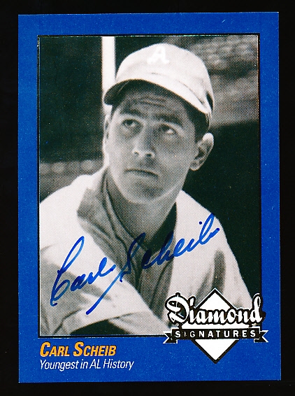 2009 Philadelphia A’s Historical Society “Diamond Signatures” Bsbl.- Carl Scheib, A’s- set #87/125.