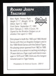 2009 Philadelphia A’s Historical Society “Diamond Signatures” Bsbl.- Dick Tracewski, Tigers- set #87/125.