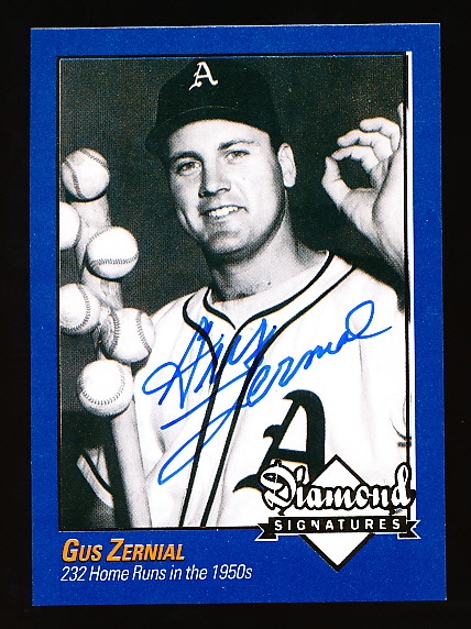 2009 Philadelphia A’s Historical Society “Diamond Signatures” Bsbl.- Gus Zernial, A’s- set #87/125.