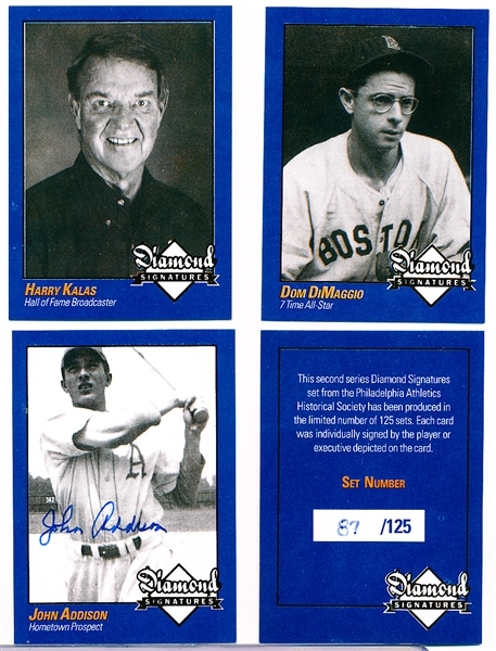 2009 Philadelphia A’s Historical Society “Diamond Signatures” Bsbl.- Clean-Up Lot of 4 Cards