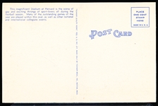 “44, 61906 Airplane View of Harvard Stadium, Cambridge, Mass.” Linen Postcard